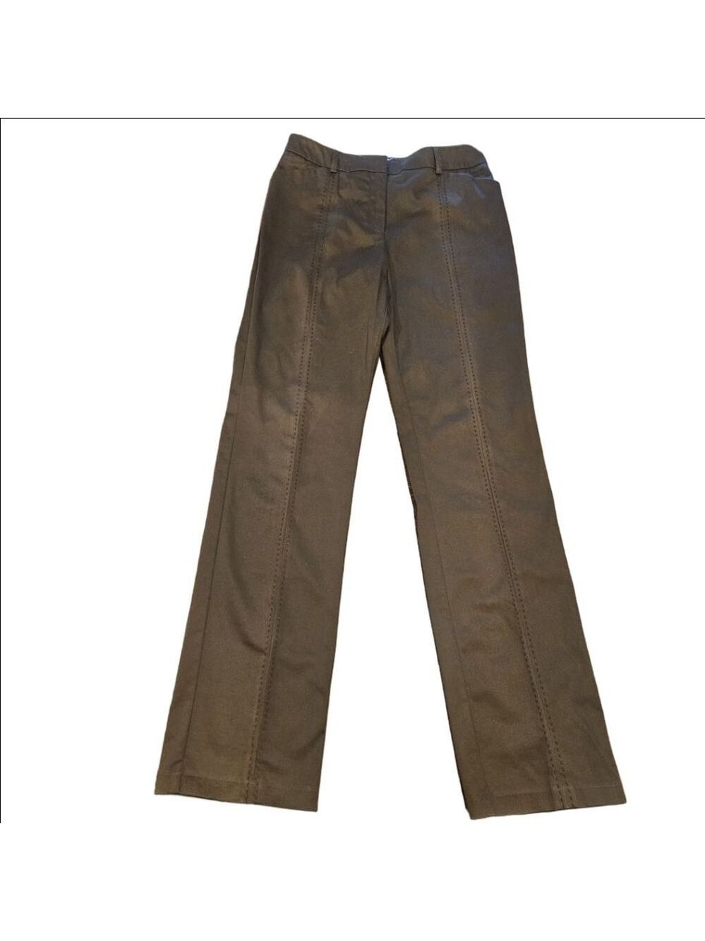 Women's TRIBAL Brown Trousers Stitching Detail 33" Inseam Size 4